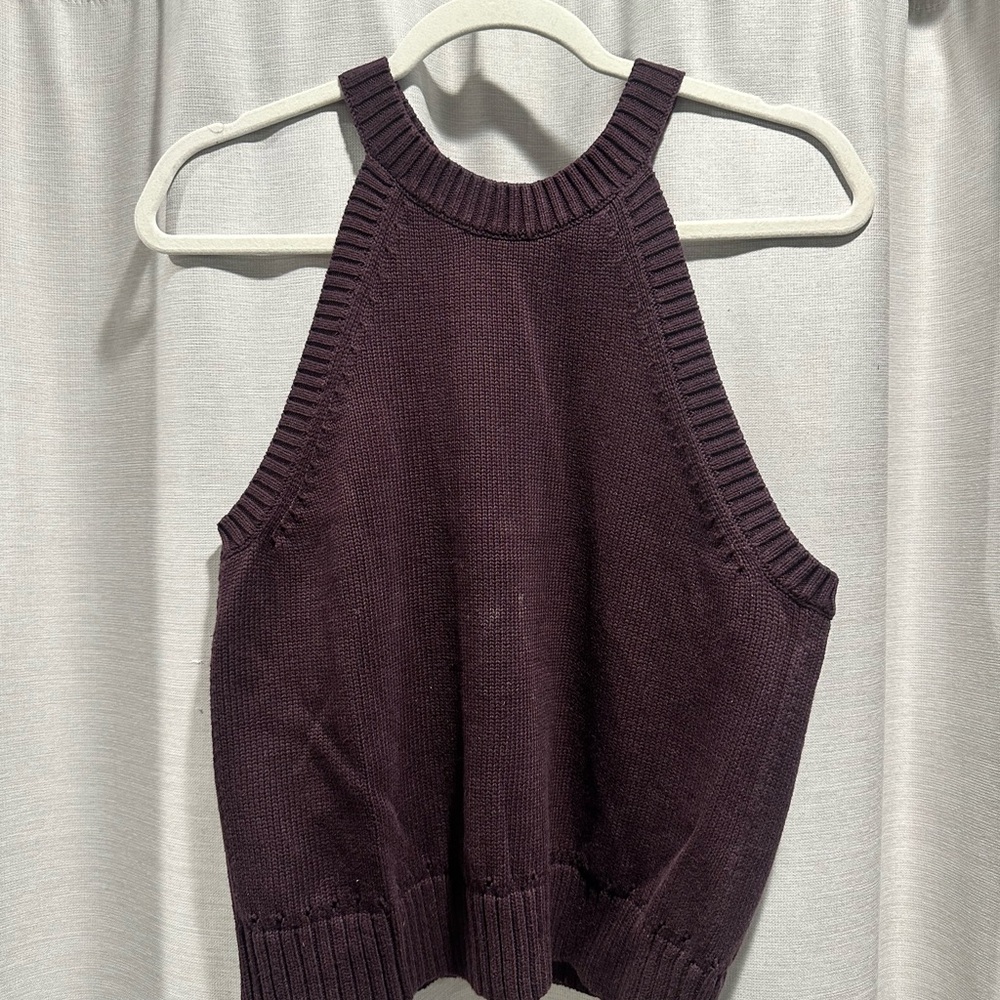 Banana Republic Deep Purple Racerback Knit Top